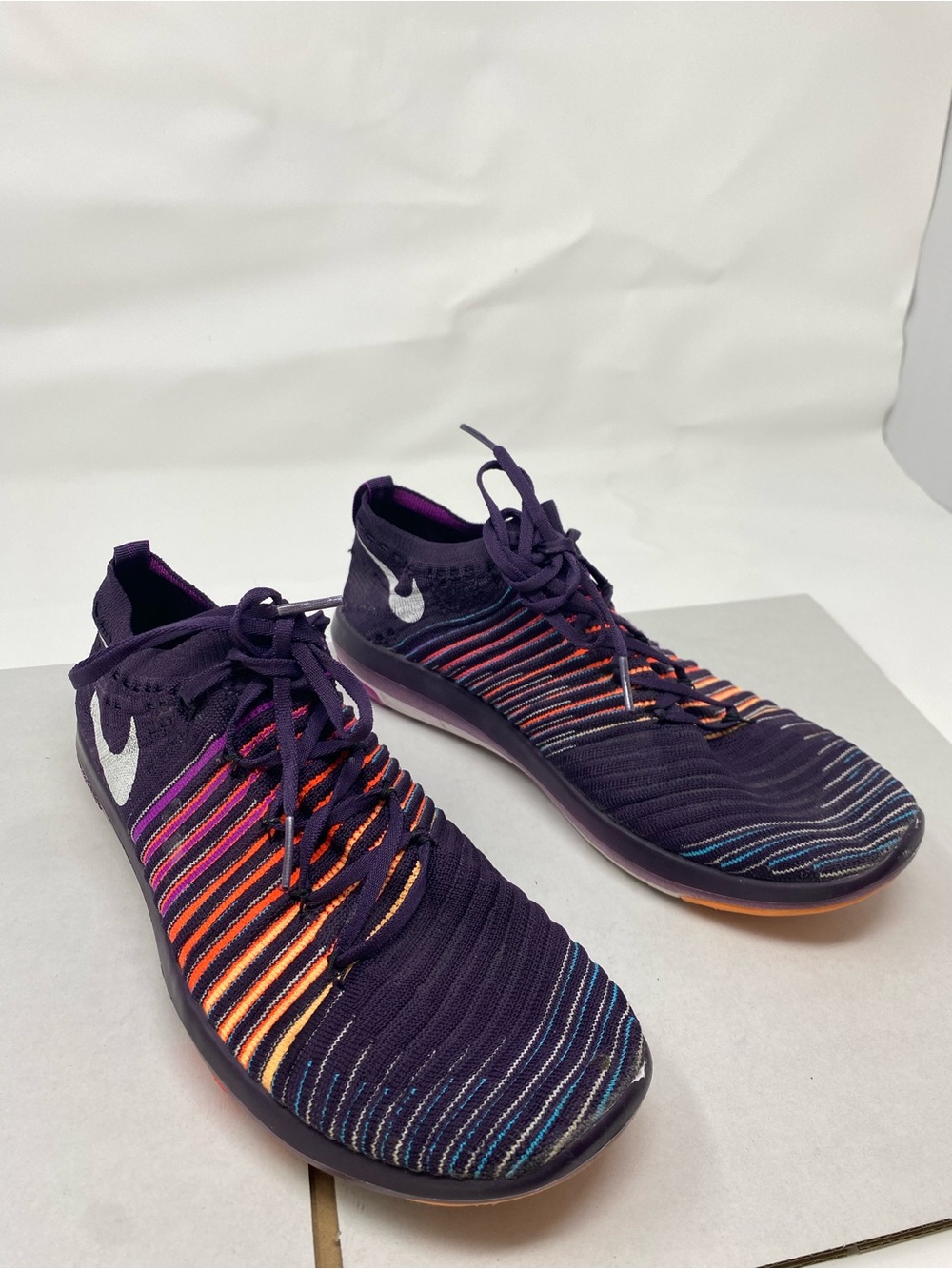 Nike Free Transform Flyknit Sneakers Womens Knit Running Shoes Purple Size 9?